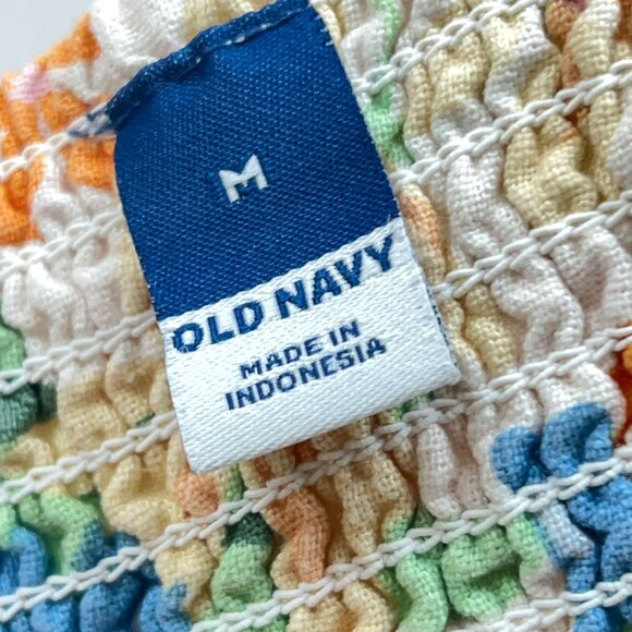 Old Navy Floral Fit & Flare Mini Sundress Women's Linen Blend Pastel Summer Med - Picture 11 of 14